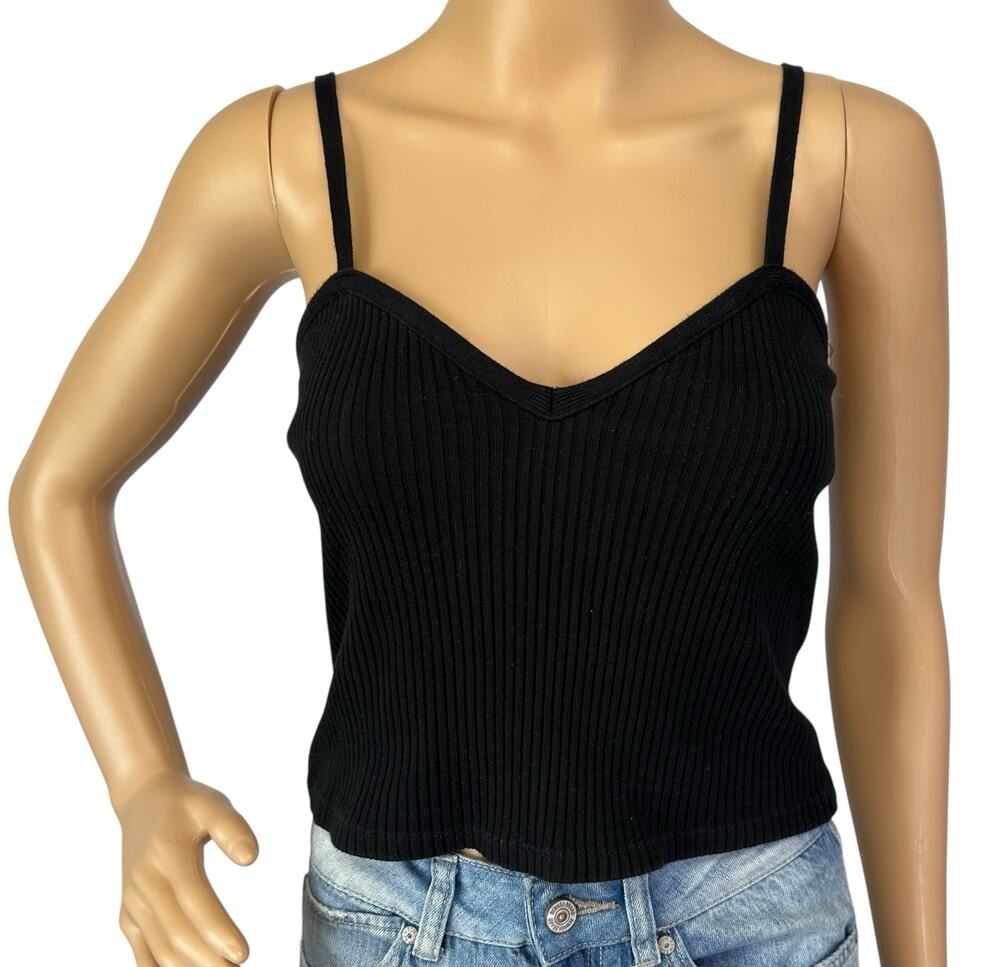 2/$30 Zara Ribbed Cropped Tank Top Black Size L